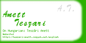 anett teszari business card