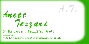 anett teszari business card